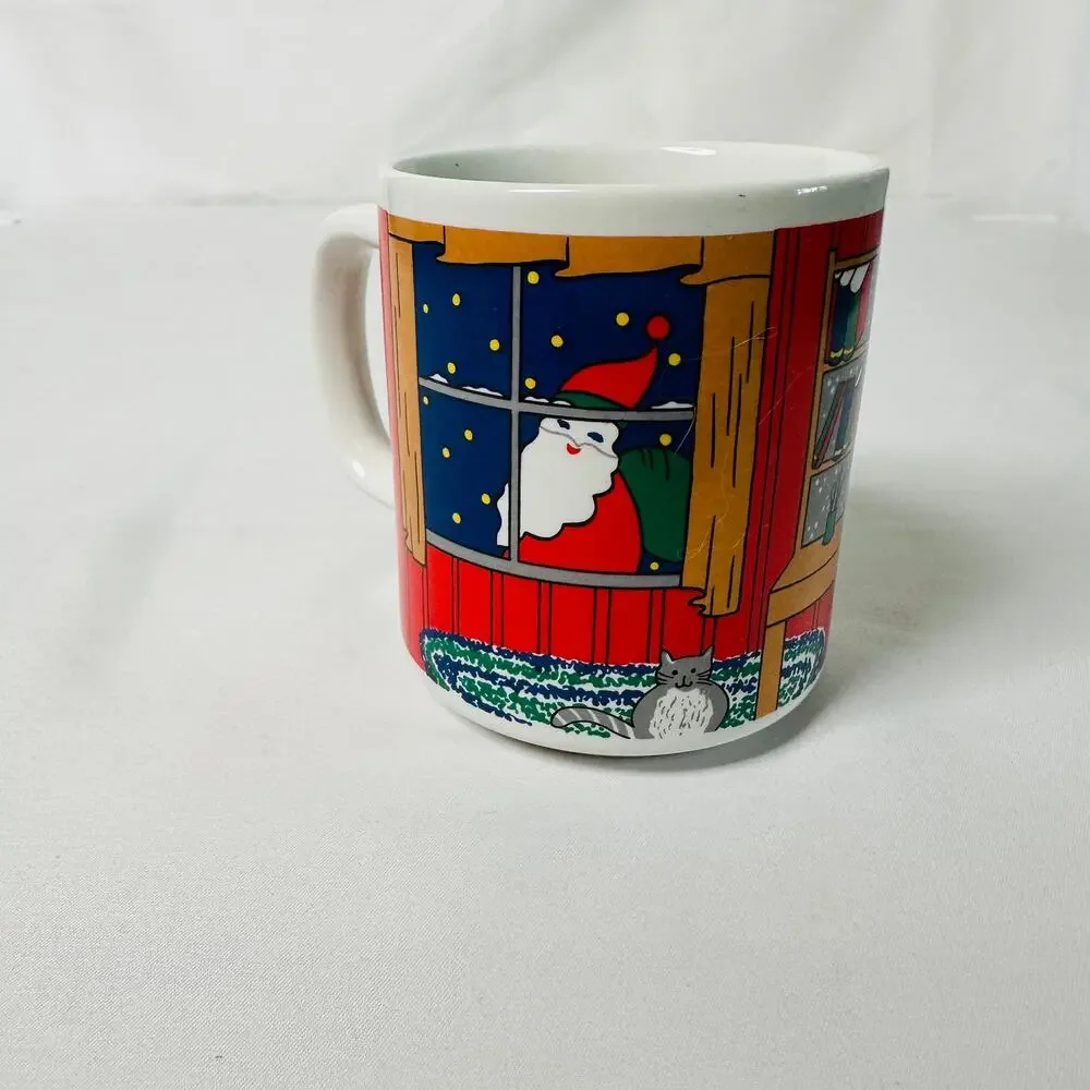 Vintage 1983 Master Craft Stoneware Santa Claus Christmas Holiday Coffee Cup